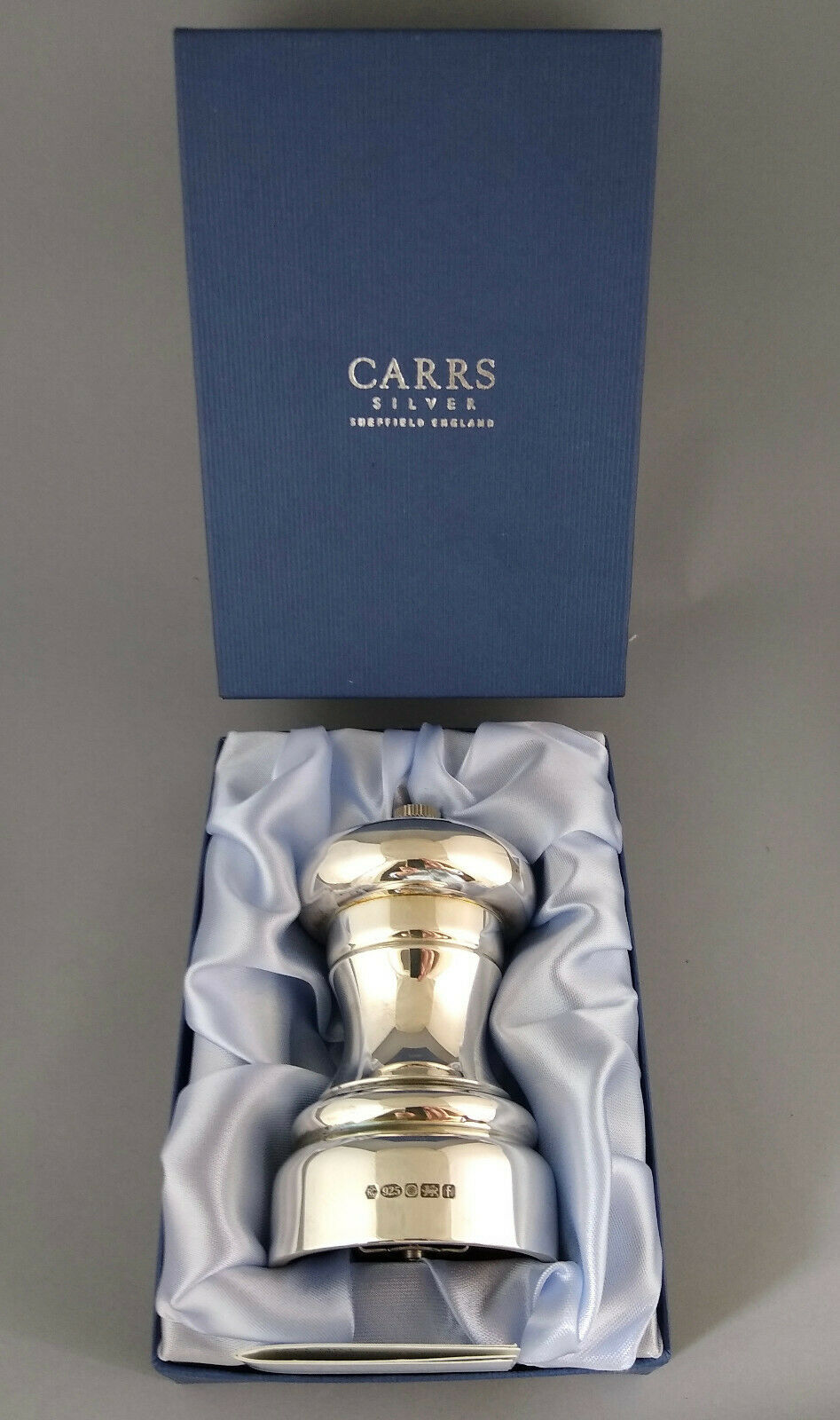 Carrs English Sterling Silver Pepper Mill New In Box 2005
